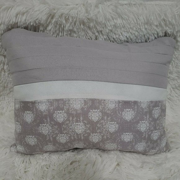 Boho Hippie Throw Pillow 15" X 11" white and gray - Picture 1 of 4